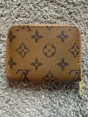 Monogram Zip Around Card Wallet - Tan